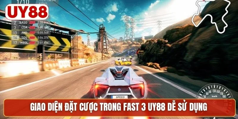 Giao diện đặt cược trong Fast 3 UY88 dễ sử dụng